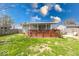 Spacious backyard with a wooden deck, perfect for outdoor entertaining at 868 Glendale Dr, Franklin, IN 46131