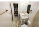 Bathroom featuring a granite vanity, toilet, mirror, and an open closet at 11403 Fairweather Pl, Indianapolis, IN 46229
