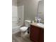 Full bathroom with a shower and tub combination and neutral-toned vanity at 125 Hilltop Farms Blvd, Whiteland, IN 46184