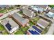 Overhead view of homes with solar panels, showcasing a neighborhood focused on sustainability and energy efficiency at 1715 E Kelly St, Indianapolis, IN 46203