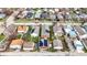 Aerial view highlighting properties with solar panels in a quiet neighborhood at 1715 E Kelly St, Indianapolis, IN 46203