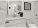 Clean bathroom features a white vanity with modern fixtures, a toilet, and a shower-tub combination at 2109 Boxwood Dr, Greenfield, IN 46140