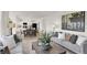 Inviting living room flows into a modern kitchen with stainless appliances, perfect for entertaining at 2109 Boxwood Dr, Greenfield, IN 46140