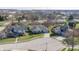 Aerial view of a neighborhood showcasing the homes and cul-de-sac at 2231 Reston Ln, Columbus, IN 47203