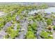 Breathtaking aerial captures a residential neighborhood nestled near a picturesque lake at 3539 Clearwater Cir, Indianapolis, IN 46240