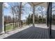This spacious balcony features modern railings and views of the lake and boat docks at 395 Breakwater Dr, Fishers, IN 46037