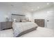 Bedroom featuring neutral decor, plush carpeting, gray furniture and recessed lighting at 395 Breakwater Dr, Fishers, IN 46037