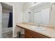 Bathroom with neutral vanity and a shower/tub, providing a clean and functional space for daily routines at 4213 Katie Ln, Indianapolis, IN 46239