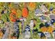 Aerial view of the property and surrounding neighborhood, showcasing the fall foliage and landscape at 450 W Ash St, Zionsville, IN 46077