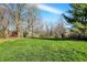 Expansive backyard featuring lush green grass and mature trees, providing a serene outdoor space at 450 W Ash St, Zionsville, IN 46077