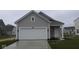 Charming home featuring a gray exterior, white garage door and front door, with fresh landscaping at 5138 Modernist Blvd, Indianapolis, IN 46237