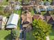 Overhead shot of the property, highlighting the large backyard, detached garage, and proximity to neighborhood amenities at 741 Dequincy St, Indianapolis, IN 46201