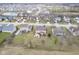 Aerial view of a home in a suburban setting, showcasing the neighborhood's layout and community features at 7531 Bancaster Dr, Indianapolis, IN 46268