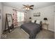 Charming bedroom with curtains and a decorative mirror, and a comfortable bed at 10027 Landis Blvd, Fishers, IN 46040