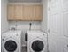 Bright laundry room featuring a Frigidaire washer and dryer set with plenty of cabinet storage at 10212 Ironway Dr, Indianapolis, IN 46239