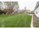 Backyard features a well-maintained lawn, wooden fence, and established trees at 14014 Keams Dr, Fishers, IN 46038