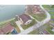 Scenic aerial view of home, showcasing waterfront access, private dock, and established neighborhood at 1847 Crystal Bay East Dr, Plainfield, IN 46168