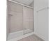 Modern bathroom features a glass shower door and towel rack at 3913 Highcrest Rd, Indianapolis, IN 46239