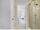 Hallway view, showcasing the home's open layout and transition from bedroom to modern bathroom at 5120 Melbourne Pl, Zionsville, IN 46077