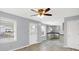 Open-concept space flows from the living area into the updated kitchen at 5350 E 20Th Pl, Indianapolis, IN 46218
