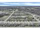 A sprawling aerial shot showcasing a well-planned residential area with neatly arranged homes, streets, and a pond at 5540 Arrowgrass Ct, Noblesville, IN 46062