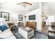 Bright living room shows furniture, a TV and a view into other rooms at 5836 Andover Rd, Indianapolis, IN 46220