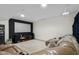 Basement entertainment area featuring projector and comfortable seating at 6043 Acorn Dr, Columbus, IN 47201