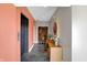 Elegant hallway with slate tile flooring, complemented by neutral wall colors and sophisticated decor accents at 932 Broadway St # 15, Indianapolis, IN 46202