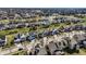 Neighborhood aerial view showing a variety of homes, green spaces, water, and well-planned community layout at 12729 Brandenburg Dr, Carmel, IN 46032