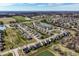 Extensive aerial view shows residential areas near parks, ponds, and business, providing a vibrant living area at 12729 Brandenburg Dr, Carmel, IN 46032