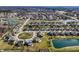 Community aerial with winding streets, scenic pond, and manicured lawns in a tranquil neighborhood setting at 12729 Brandenburg Dr, Carmel, IN 46032