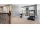 Hallway with exercise equipment in front of two windows at 12729 Brandenburg Dr, Carmel, IN 46032