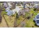 Picturesque aerial view of a suburban neighborhood featuring well-maintained homes and green lawns, ideal for families and community living at 17918 Lucas Cir, Westfield, IN 46074