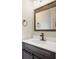 Bathroom featuring modern vanity with dark wood cabinets and white countertop at 17918 Lucas Cir, Westfield, IN 46074