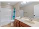 Bathroom featuring a double sink vanity and shower tub combination at 2091 Banburry Pl, Avon, IN 46123