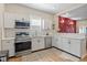 Modern kitchen boasting stainless steel appliances, white cabinetry, and stylish backsplash at 2155 S Delaware St, Indianapolis, IN 46225