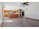 Open-concept floor plan with sight lines from living room to kitchen and stairs at 2525 Sunderland Dr, Martinsville, IN 46151