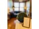 Close-up of stylish decor, featuring a moss ball and motivational quote on a white surface at 611 N Park Ave # 405, Indianapolis, IN 46204