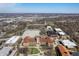 An aerial view displays a school campus with traditional brick buildings, green spaces, and tree-lined streets on a clear day at 774 Woodruff Pl E Dr, Indianapolis, IN 46201