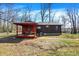 Home's exterior features a covered porch and wooded surroundings at 7916 W 275 N, Boggstown, IN 46110