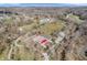 Aerial view of local neighborhood park featuring tennis courts and baseball fields at 108 Parkridge Dr, Danville, IN 46122