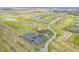 High angle view features a golf course community with abundant parking and club house at 1120 Constitution Dr, Edinburgh, IN 46124
