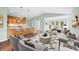Open-concept living area with a breakfast bar, comfortable seating, and seamless flow to the dining area at 1120 Constitution Dr, Edinburgh, IN 46124