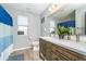 Modern bathroom featuring a dual sink vanity and stylish finishes at 1283 Cliff View Dr, Westfield, IN 46074