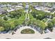 Aerial view of a community park with a gazebo, playground and landscaped grounds at 2183 Glebe St, Carmel, IN 46032