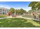 This beautiful community park features playground equipment, benches, and mature trees for outdoor enjoyment at 2183 Glebe St, Carmel, IN 46032