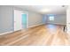 This finished basement boasts stylish wood floors, neutral paint, and lots of space for recreation and storage at 2314 Angelina Way, Greenwood, IN 46143