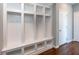 Well-designed mudroom with cubbies, hooks, and a bench for easy organization at 2314 Angelina Way, Greenwood, IN 46143