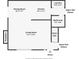 Detailed floor plan showcasing the layout of the living room, kitchen, bathroom, and dining room at 3051 Arrow Wood Ln, Indianapolis, IN 46214