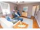 Inviting living room with neutral walls, hardwood floors, and a cozy arrangement of stylish furniture on a patterned rug at 311 S Webster Ave, Indianapolis, IN 46219